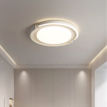 Modern Minimalist Iron Acrylic Round Shade LED Flush Mount Ceiling Light For Living Room