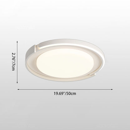 Modern Minimalist Iron Acrylic Round Shade LED Flush Mount Ceiling Light For Living Room
