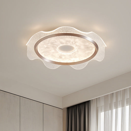 Modern Luxury Iron Aluminum Water Ripple LED Flush Mount Ceiling Light For Living Room