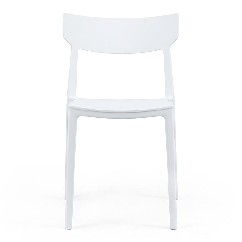 Contemporary Nordic Square Plastic Stackable Dining Chair Open Back For Dining Room