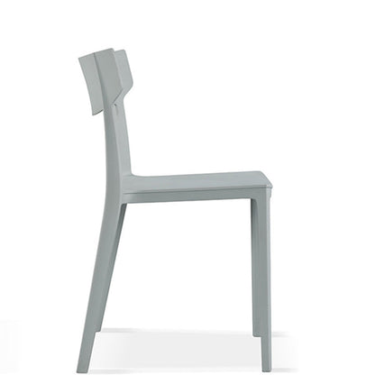 Contemporary Nordic Square Plastic Stackable Dining Chair Open Back For Dining Room