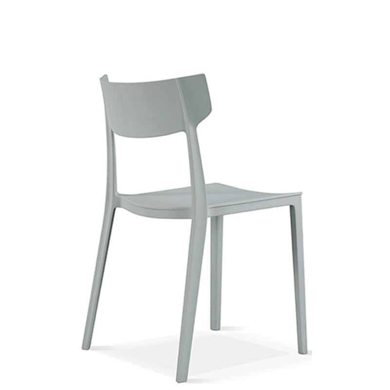 Contemporary Nordic Square Plastic Stackable Dining Chair Open Back For Dining Room