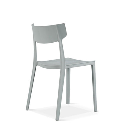 Contemporary Nordic Square Plastic Stackable Dining Chair Open Back For Dining Room