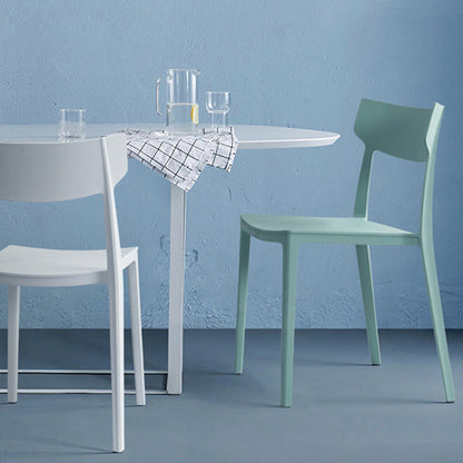 Contemporary Nordic Square Plastic Stackable Dining Chair Open Back For Dining Room
