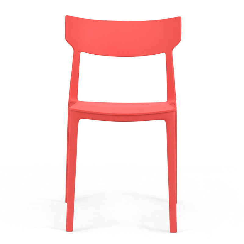 Contemporary Nordic Square Plastic Stackable Dining Chair Open Back For Dining Room