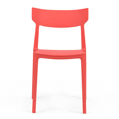 Contemporary Nordic Square Plastic Stackable Dining Chair Open Back For Dining Room