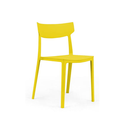 Contemporary Nordic Square Plastic Stackable Dining Chair Open Back For Dining Room
