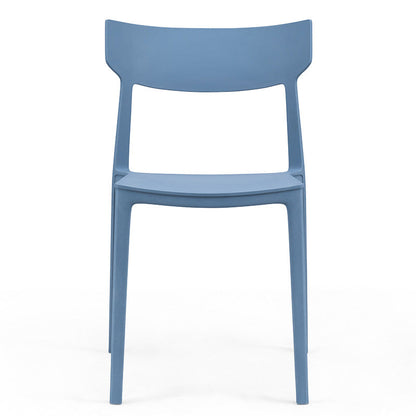 Contemporary Nordic Square Plastic Stackable Dining Chair Open Back For Dining Room