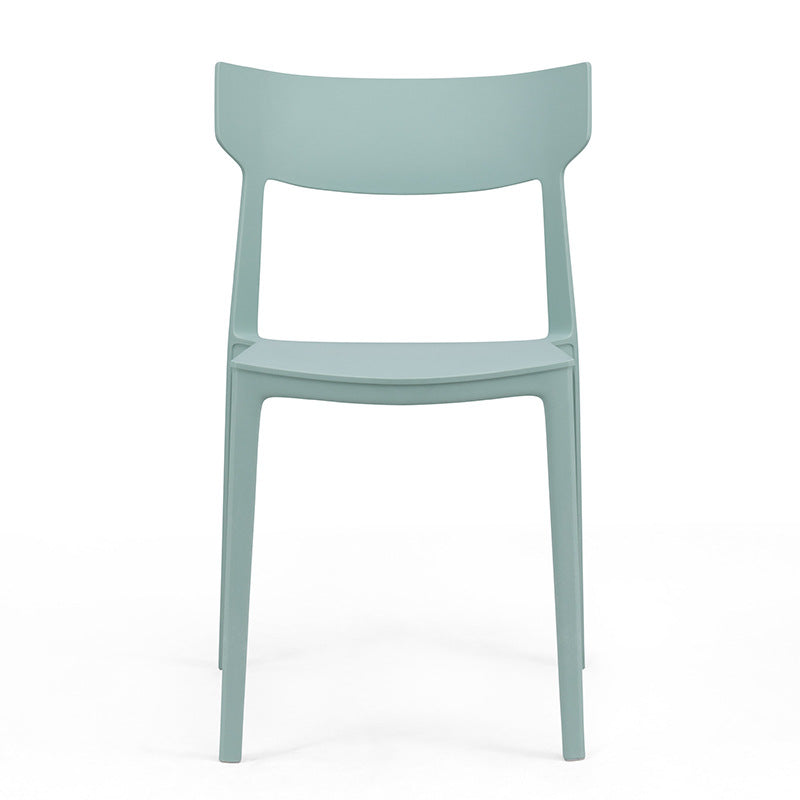 Contemporary Nordic Square Plastic Stackable Dining Chair Open Back For Dining Room