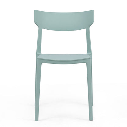 Contemporary Nordic Square Plastic Stackable Dining Chair Open Back For Dining Room