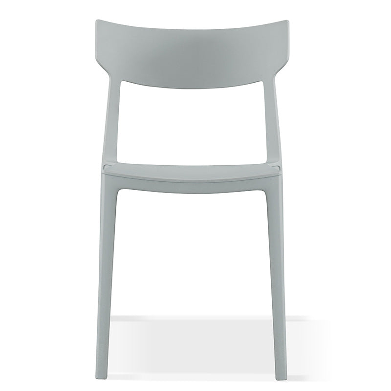 Contemporary Nordic Square Plastic Stackable Dining Chair Open Back For Dining Room