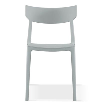 Contemporary Nordic Square Plastic Stackable Dining Chair Open Back For Dining Room