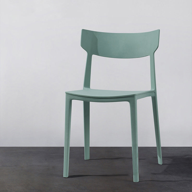 Contemporary Nordic Square Plastic Stackable Dining Chair Open Back For Dining Room