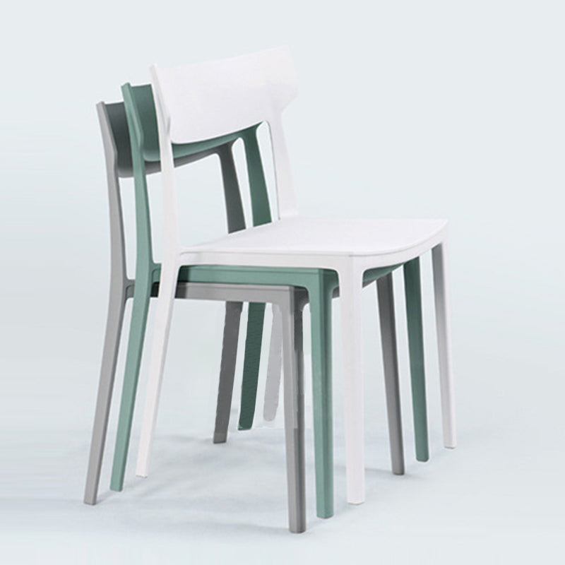 Contemporary Nordic Square Plastic Stackable Dining Chair Open Back For Dining Room