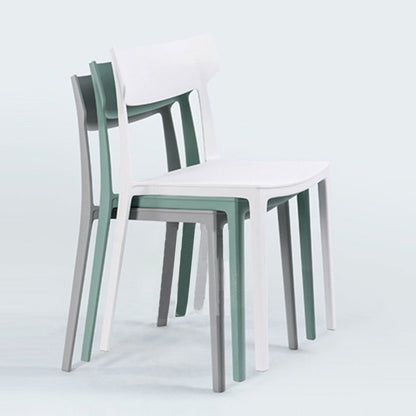 Contemporary Nordic Square Plastic Stackable Dining Chair Open Back For Dining Room