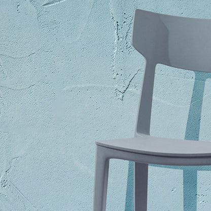 Contemporary Nordic Square Plastic Stackable Dining Chair Open Back For Dining Room