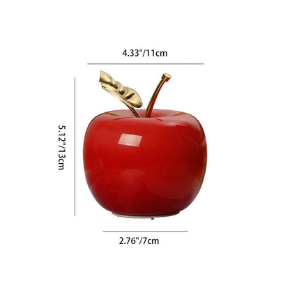 Contemporary Creative Apple Glass Shade Iron Golden Leaf Decoration LED Night Light Table Lamp For Bedroom