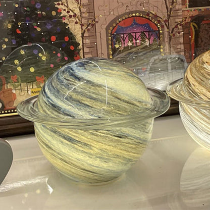 Contemporary Creative Glass Ringed Planet LED Night Light Table Lamp For Bedroom