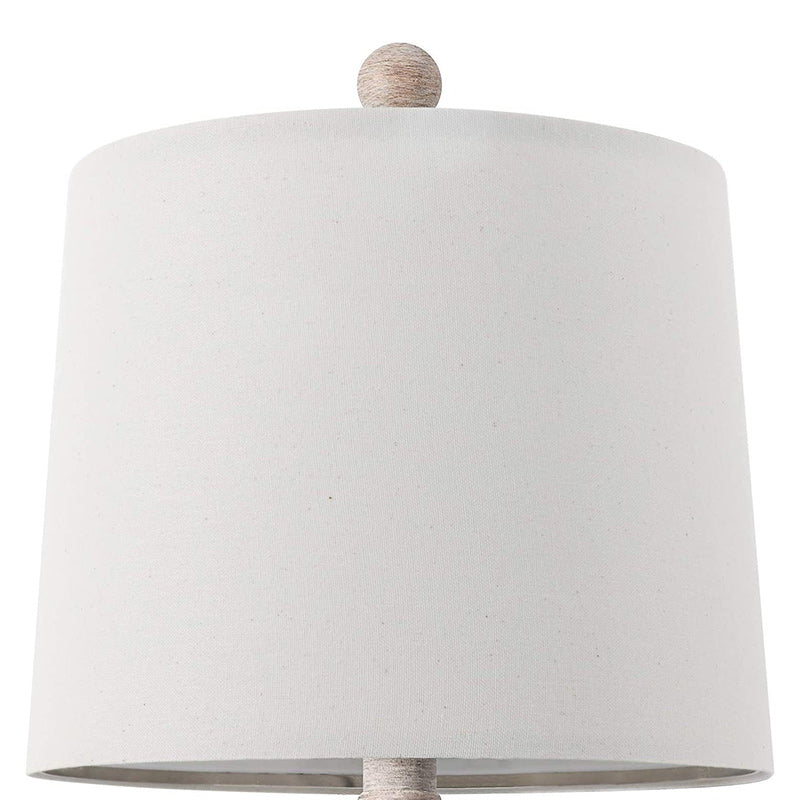 Modern Eclectic Fabric Round Shade Solid Wood 1-Light Table Lamp For Bedroom