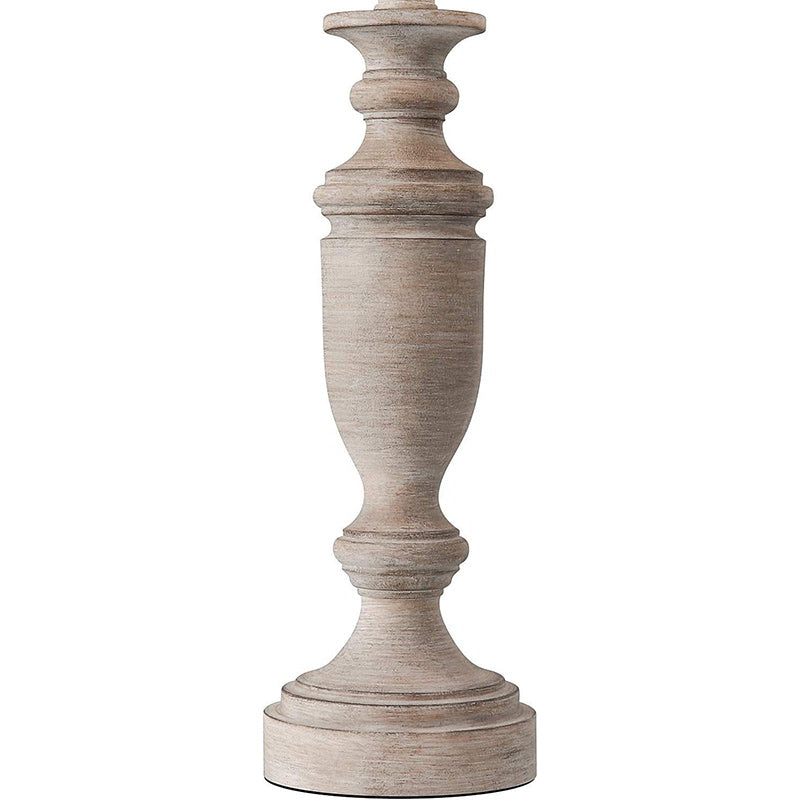 Modern Eclectic Fabric Round Shade Solid Wood 1-Light Table Lamp For Bedroom