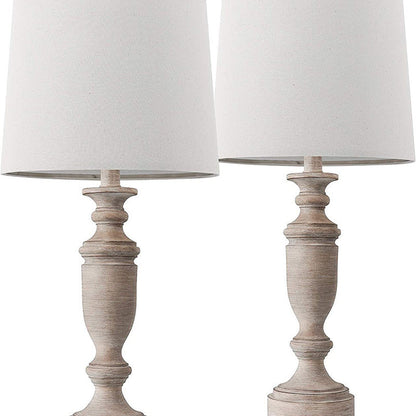 Modern Eclectic Fabric Round Shade Solid Wood 1-Light Table Lamp For Bedroom