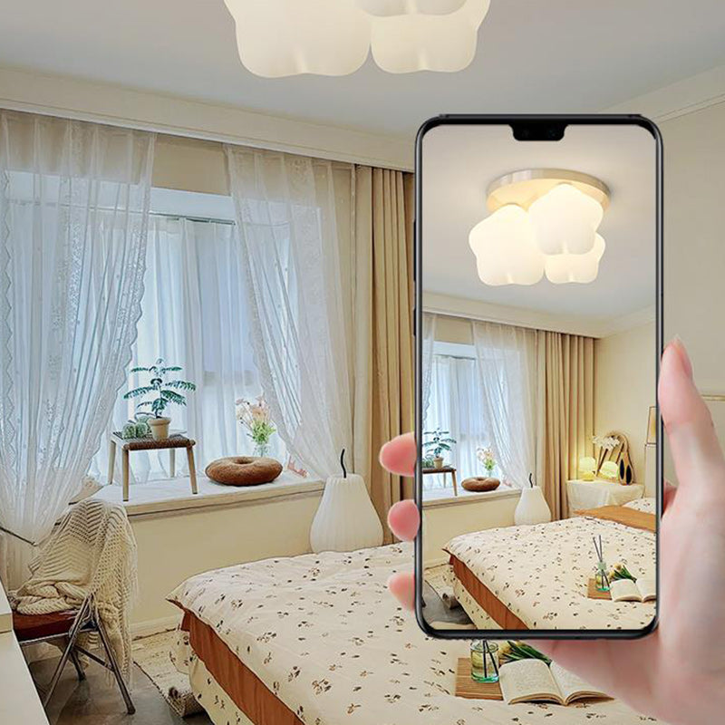 Modern Simplicity Iron PE Cartoon Star Shade LED Flush Mount Ceiling Light For Living Room