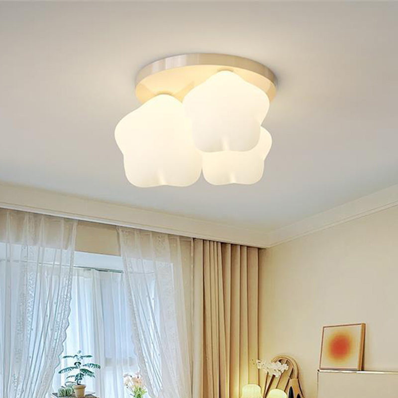 Modern Simplicity Iron PE Cartoon Star Shade LED Flush Mount Ceiling Light For Living Room