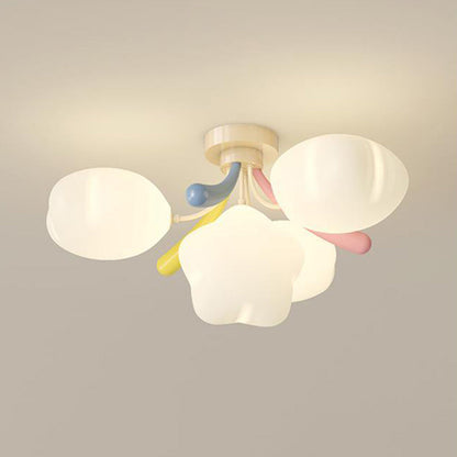Contemporary Creative Pentagram PE Shade Iron LED Semi-Flush Mount Ceiling Light For Living Room