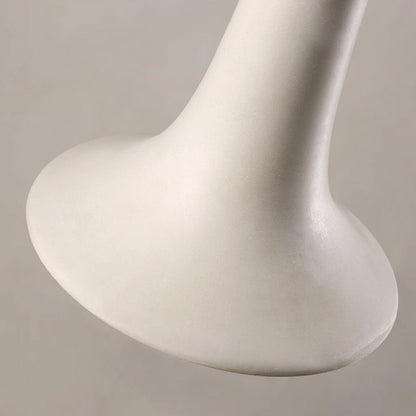 Traditional Japanese Solid Wood Concrete Trumpet Shade 1-Light Pendant Light For Living Room