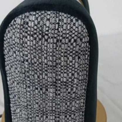 Modern Eclectic Fabric Square Shade Leather Iron 1-Light Table Lamp For Bedroom