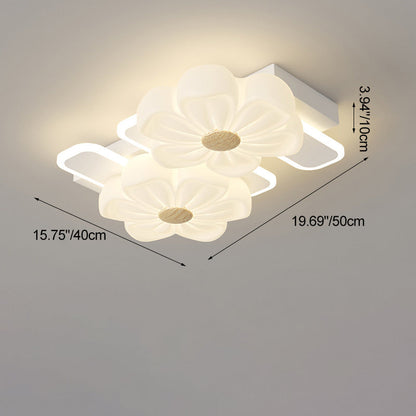 مصباح سقف LED بتصميم مستطيل من مادة البولي إيثيلين على شكل زهرة بتصميم عصري لغرفة المعيشة
