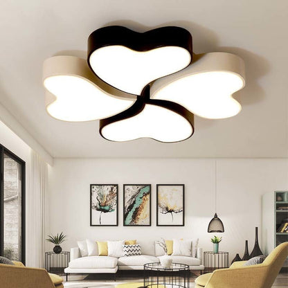 Contemporary Creative Four Leaf Heart Acrylic Shade Hardware LED Flush Mount Ceiling Light For Living Room