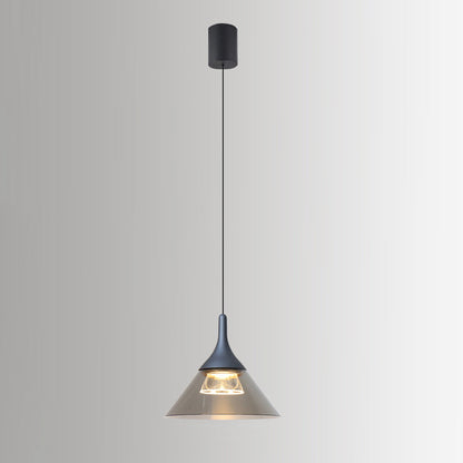 Contemporary Scandinavian Aluminum Acrylic Conical Shade Liftable LED Pendant Light For Living Room