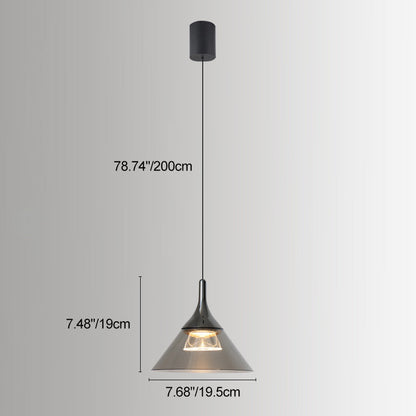 Contemporary Scandinavian Aluminum Acrylic Conical Shade Liftable LED Pendant Light For Living Room