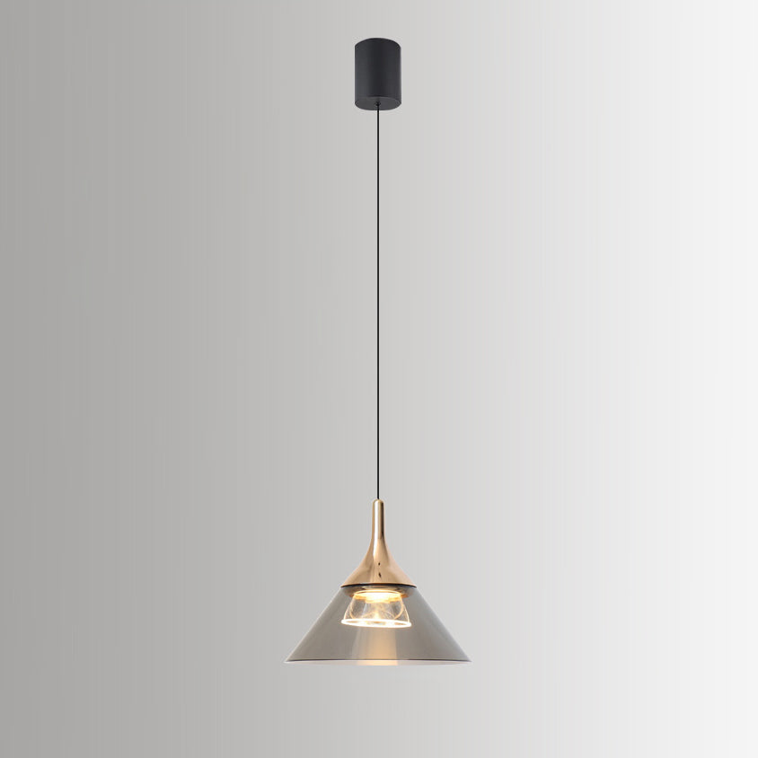 Contemporary Scandinavian Aluminum Acrylic Conical Shade Liftable LED Pendant Light For Living Room