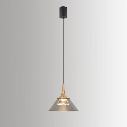 Contemporary Scandinavian Aluminum Acrylic Conical Shade Liftable LED Pendant Light For Living Room