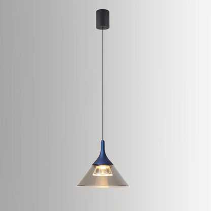 Contemporary Scandinavian Aluminum Acrylic Conical Shade Liftable LED Pendant Light For Living Room