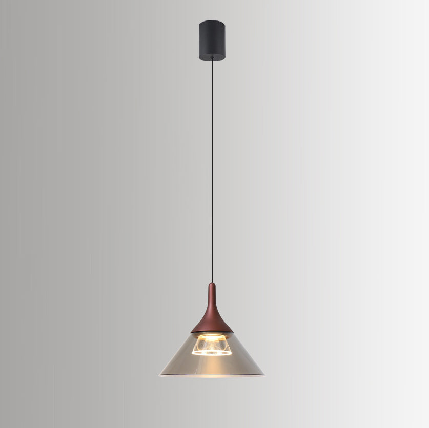 Contemporary Scandinavian Aluminum Acrylic Conical Shade Liftable LED Pendant Light For Living Room