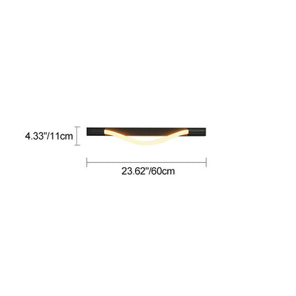Modern Minimalist Arc Silicone Woven Fiber Strip Stainless Steel LED Wall Sconce Lamp For Bedroom