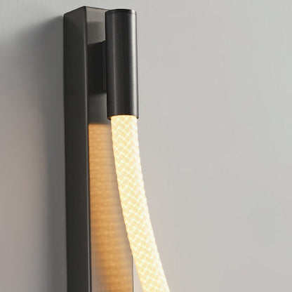 Modern Minimalist Arc Silicone Woven Fiber Strip Stainless Steel LED Wall Sconce Lamp For Bedroom