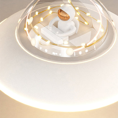 Contemporary Creative Crystal Planet Spacecraft Hardware Acrylic LED Pendant Light For Living Room