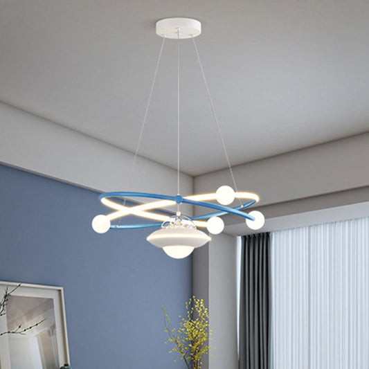 مصباح LED معلّق مصنوع من الأكريليك بتصميم كوكب كريستالي إبداعي معاصر لغرفة المعيشة 