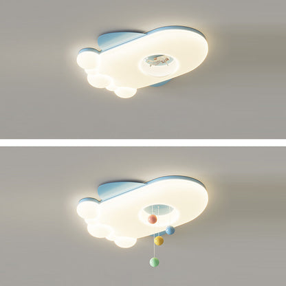 Contemporary Creative Cartoon Airplane LLDPE Hardware LED Flush Mount Ceiling Light For Living Room