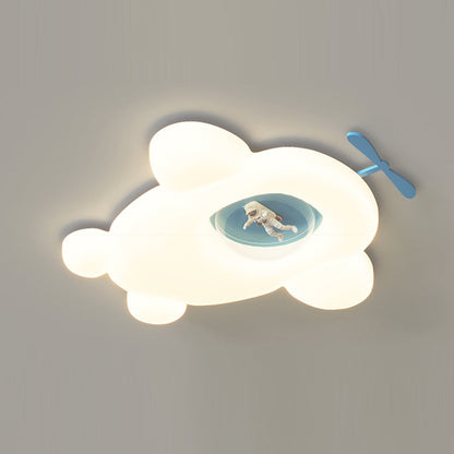Contemporary Creative Cartoon Airplane LLDPE Hardware LED Flush Mount Ceiling Light For Living Room