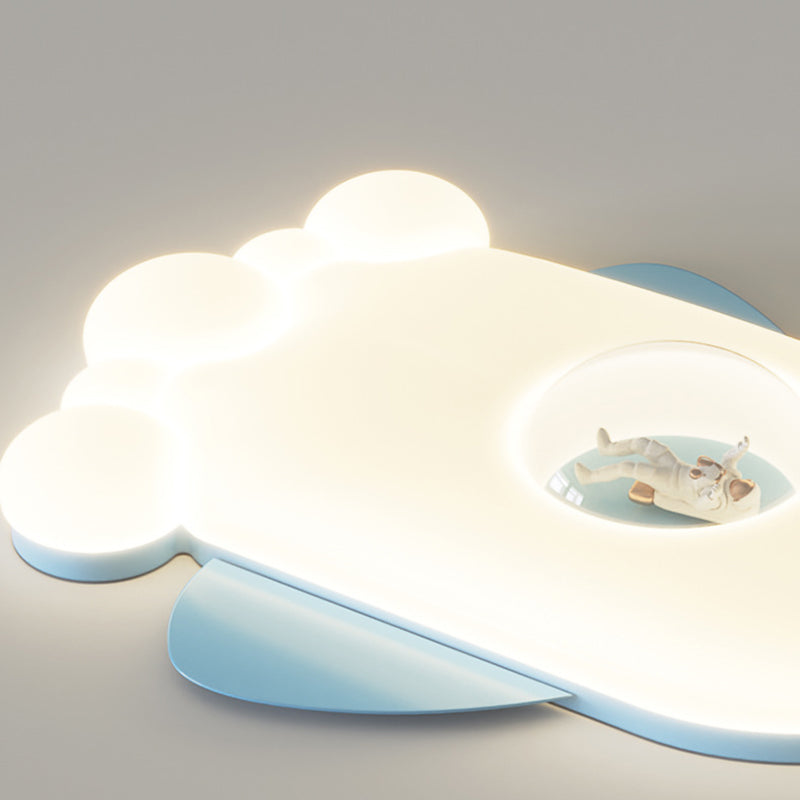 Contemporary Creative Cartoon Airplane LLDPE Hardware LED Flush Mount Ceiling Light For Living Room
