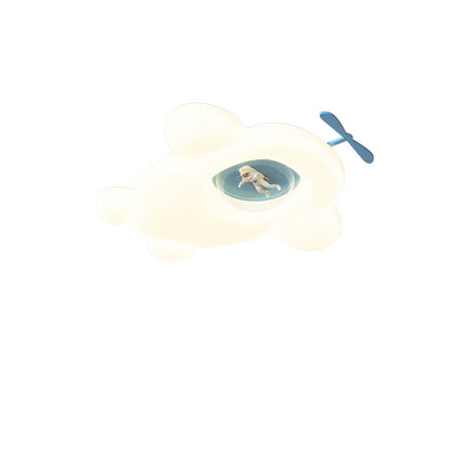 Contemporary Creative Cartoon Airplane LLDPE Hardware LED Flush Mount Ceiling Light For Living Room