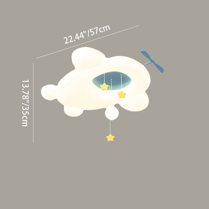 Contemporary Creative Cartoon Airplane LLDPE Hardware LED Flush Mount Ceiling Light For Living Room
