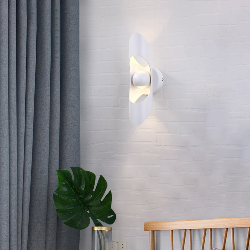 Modern Minimalist Cylinder Hollow Aluminum Up And Down Illuminated LED Wall Sconce Lamp For Bedroom