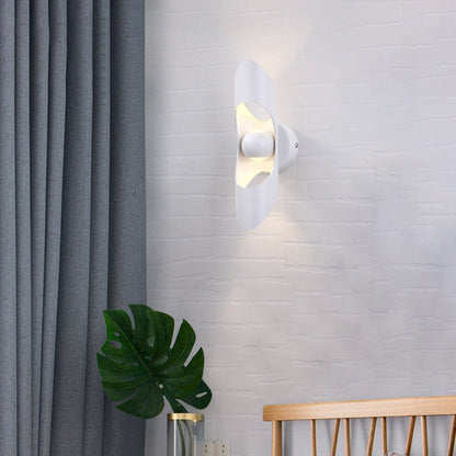 Modern Minimalist Cylinder Hollow Aluminum Up And Down Illuminated LED Wall Sconce Lamp For Bedroom