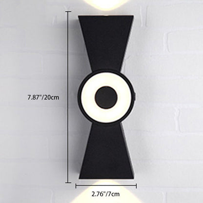 Modern Minimalist Aluminum Hourglass Shade Up And Down Illuminated LED Wall Sconce Lamp For Bedroom